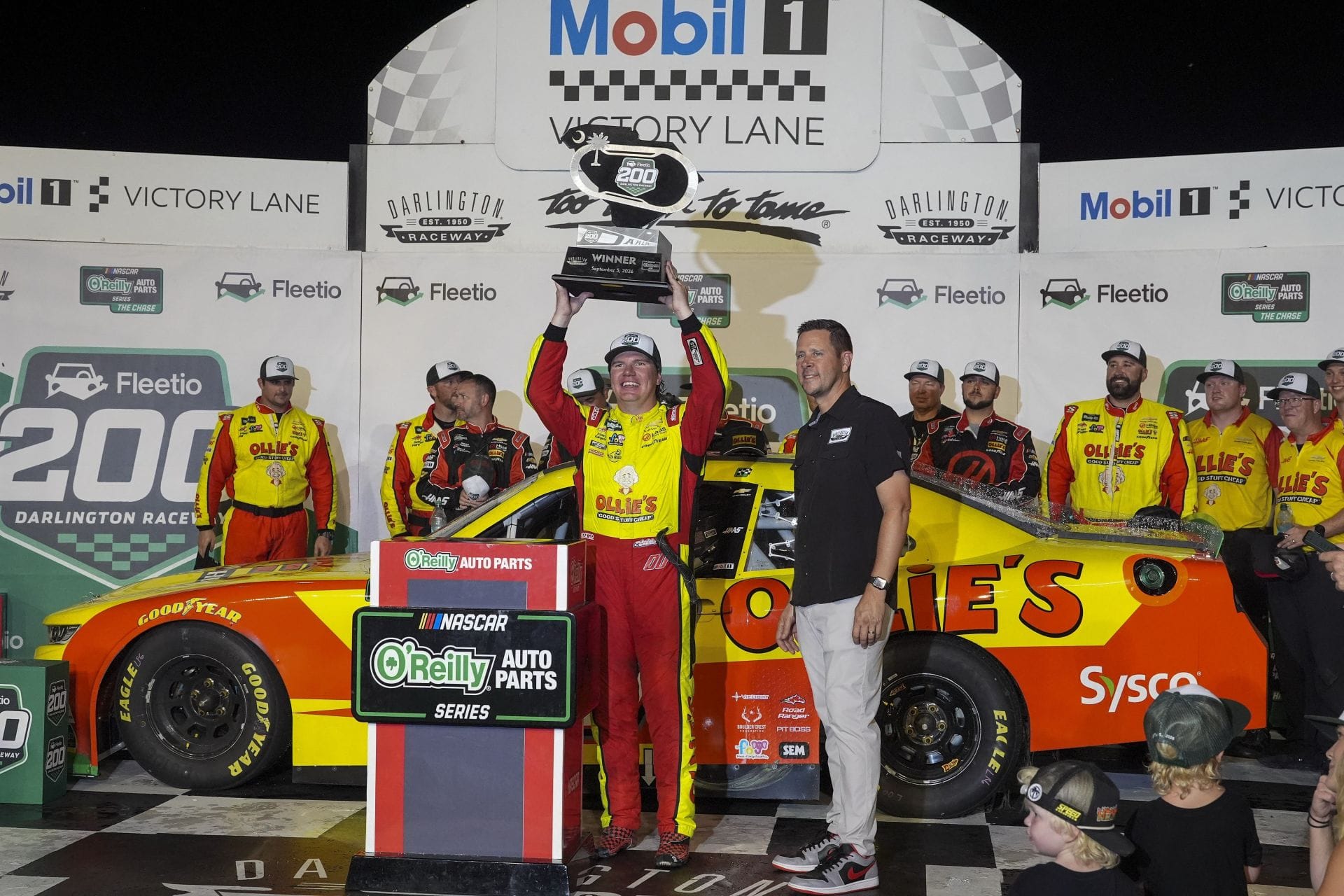 Who won the NASCAR O’Reilly Auto Parts Series race today? Full results from 2026 Fleetio 200 at Darlington
