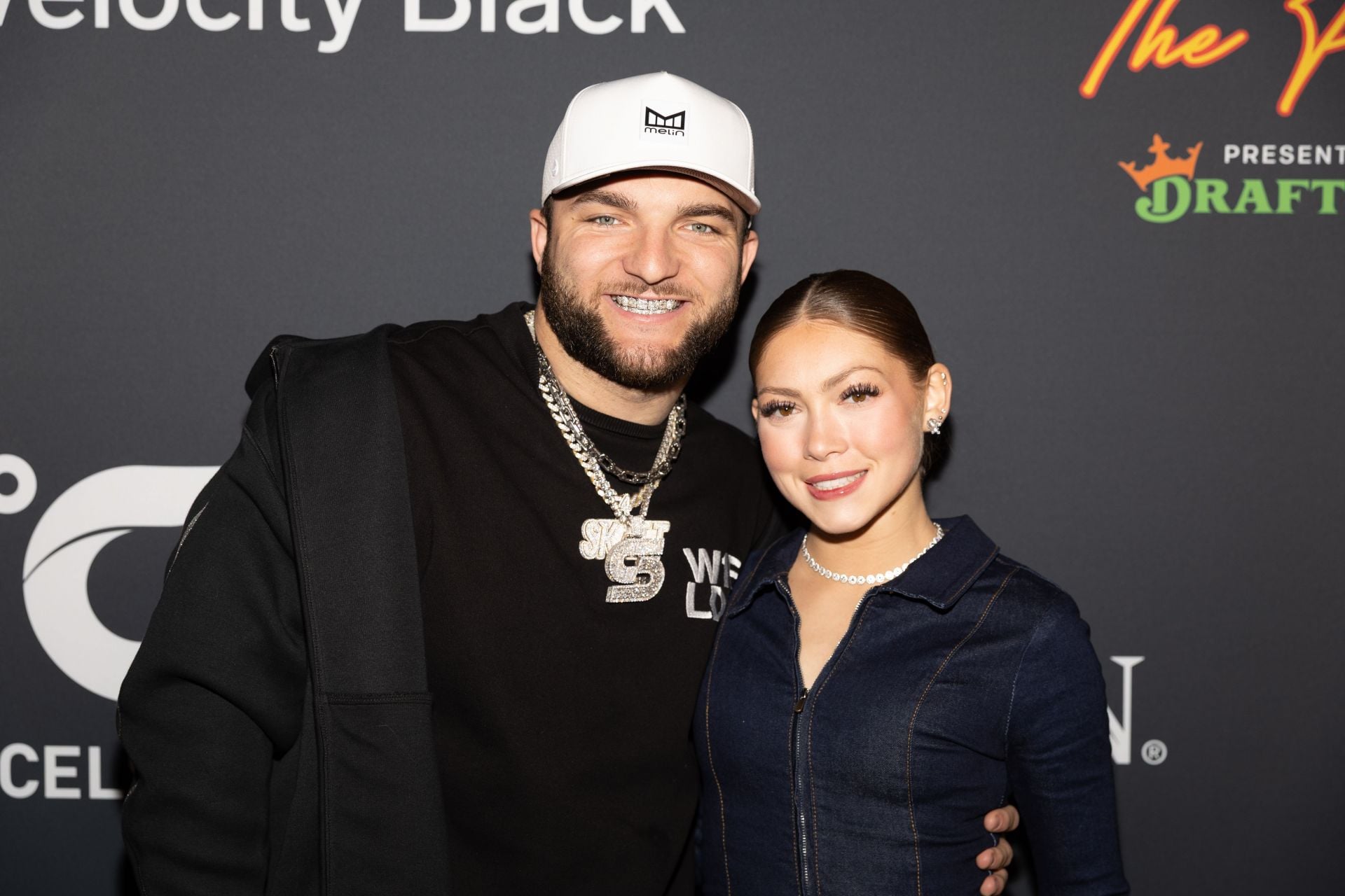 PHOTO: Cam Skattebo’s GF Chloe Rodriguez dons custom jersey to cheer for Giants RB for MNF game vs. Rams