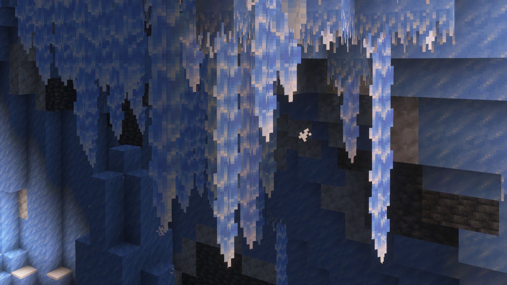 Icicles can drop on players if they place torches underneath them (Image via Mojang Studios)