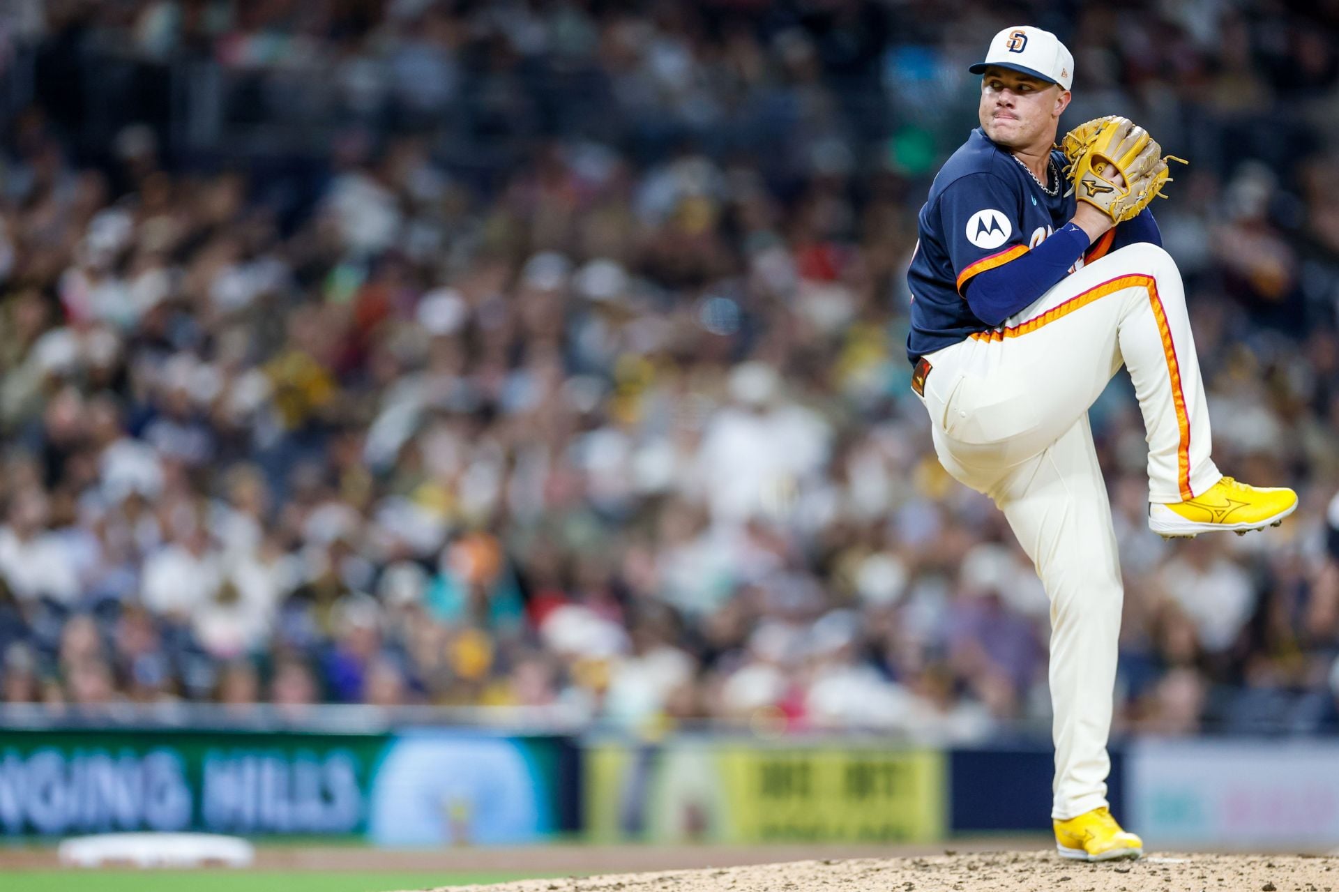 PICTURE: Adrian Morejon’s wife Melany rocks custom Padres jersey with fur-trimmed miniskirt, shares passionate kiss with the San Diego star
