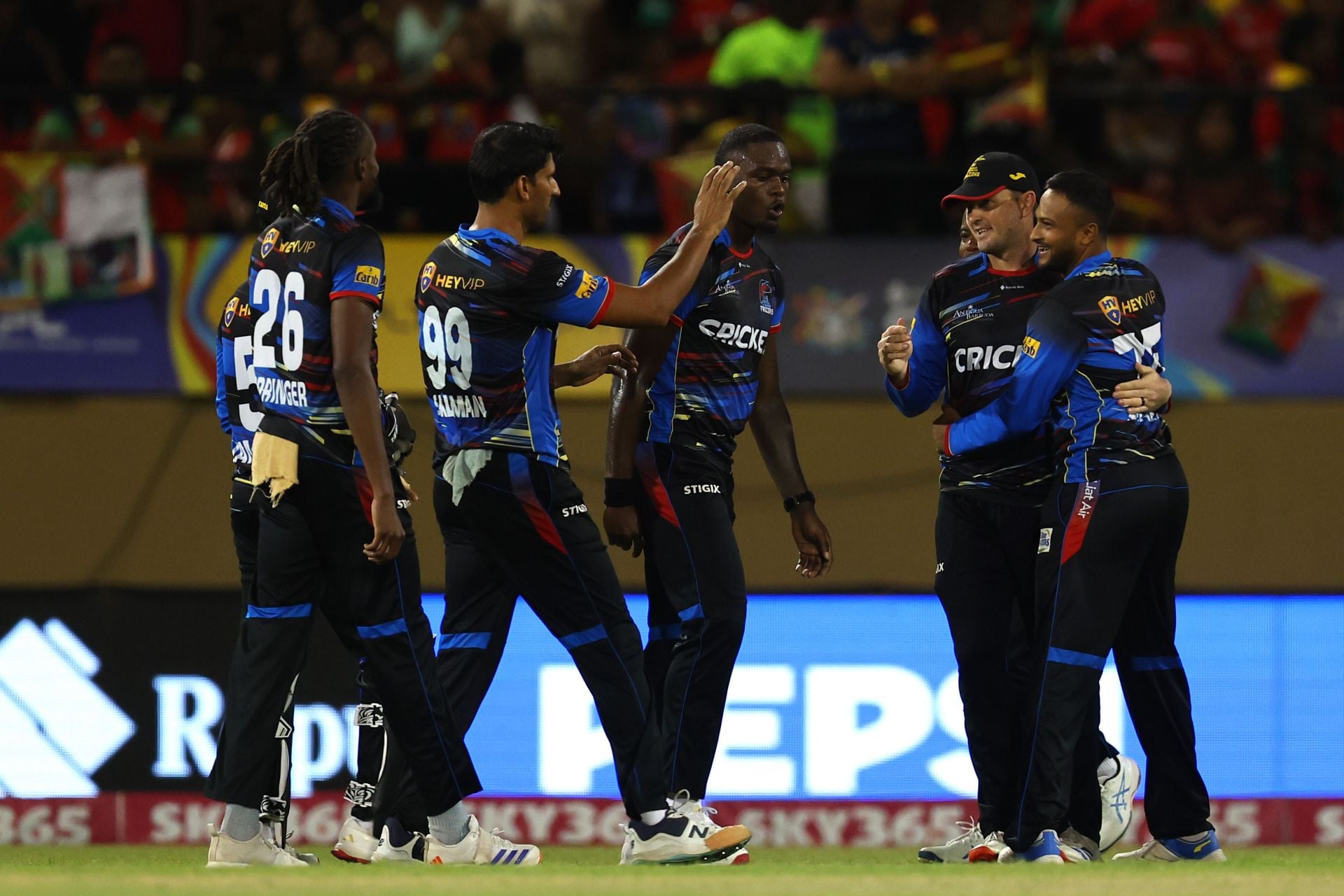 Antigua and Barbuda Falcons squad rush to the ground and celebrate wildly after winning the CPL 2026 Final [Watch]