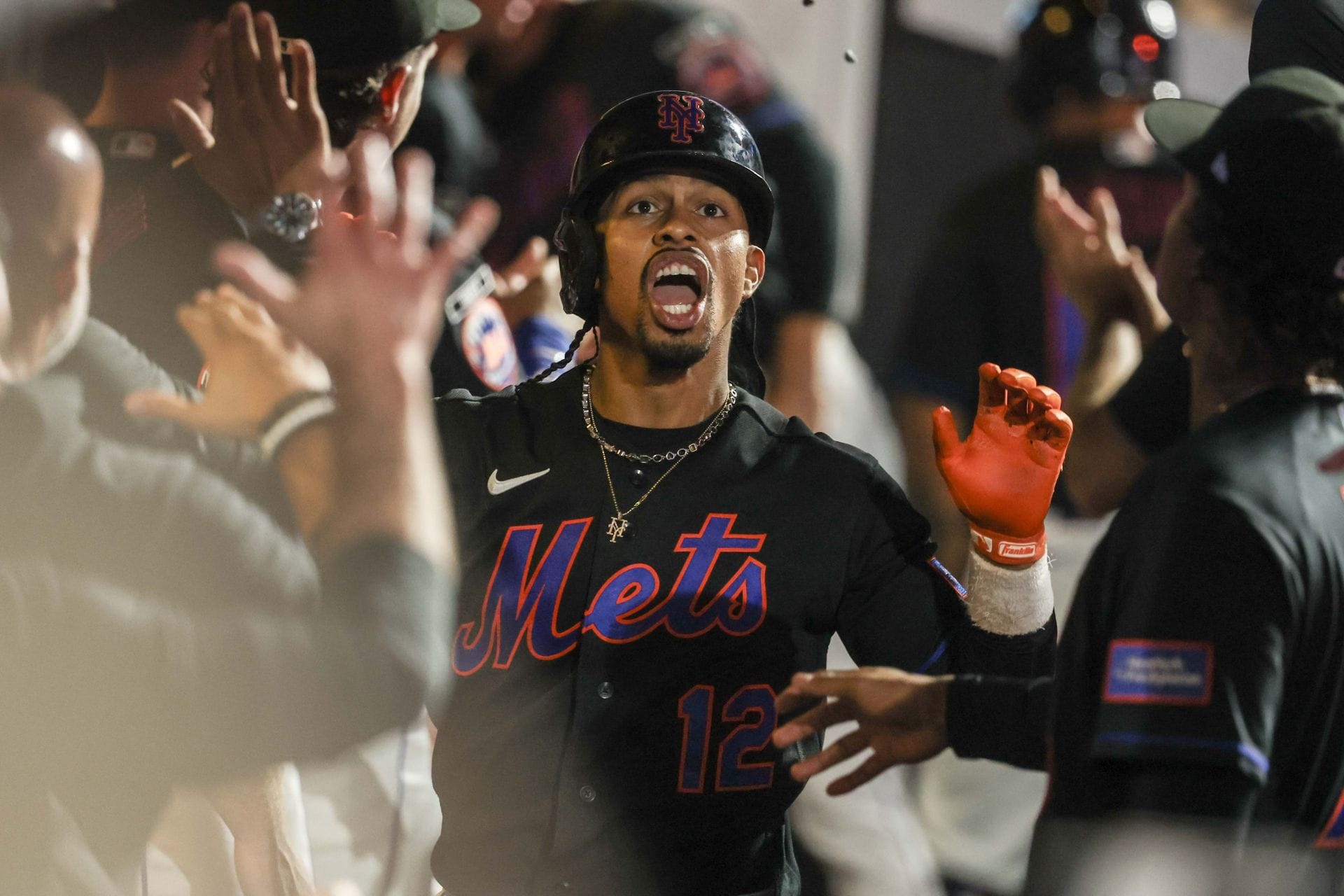 Francisco Lindor's wife Katia celebrates at Citi Field as Mets superstar goes yard vs. Giants