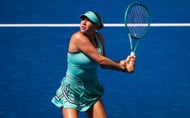 Amanda Anisimova in action at the 2026 US Open (Source: Getty)