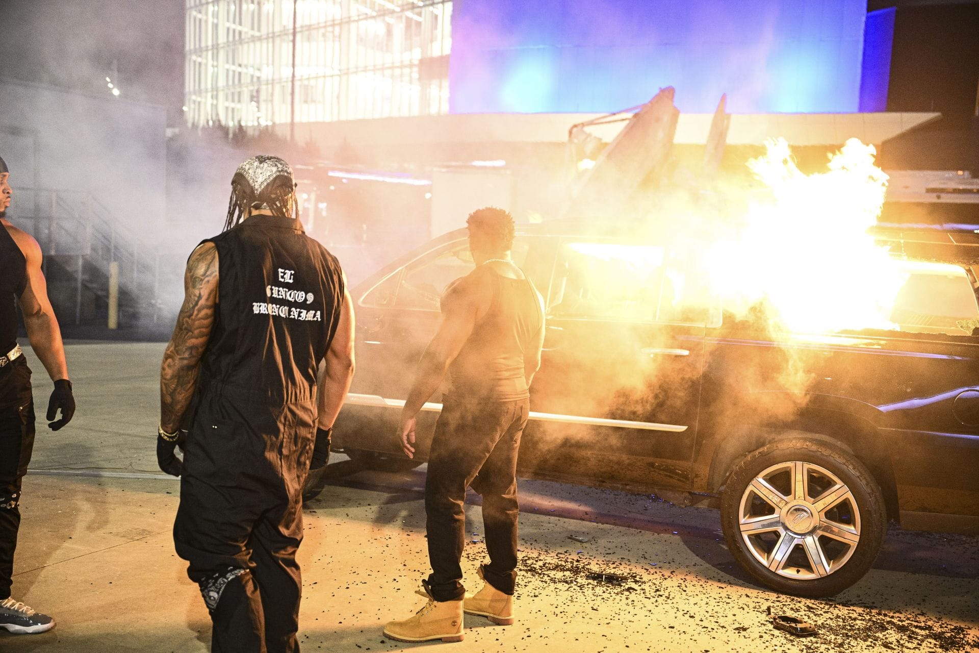 Bronco Nima Sends A 2-Word Message Aimed At The Bloodline After 946 Sets Fire To Their Car On WWE RAW