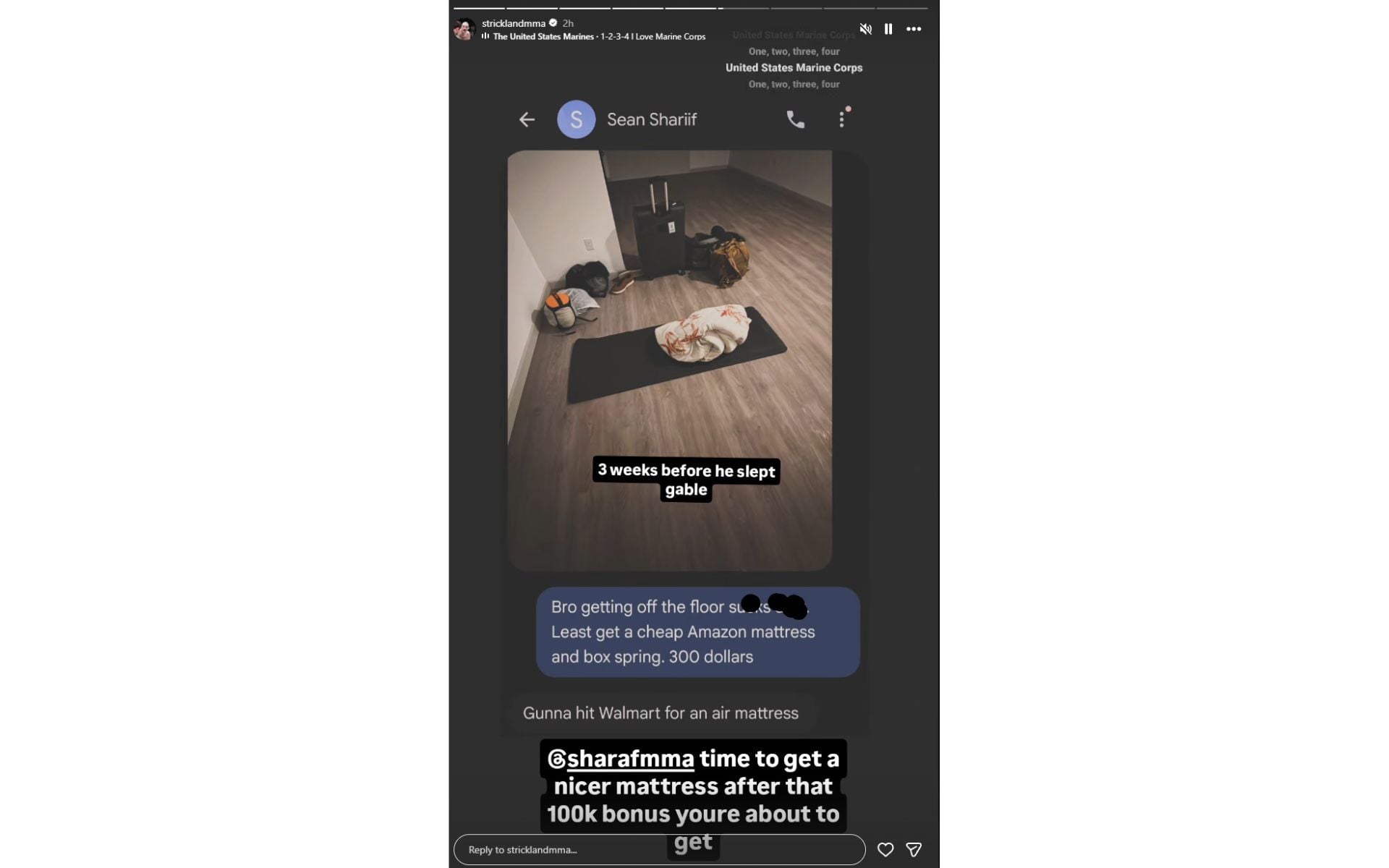 Screenshots courtesy: @stricklandmma on Instagram