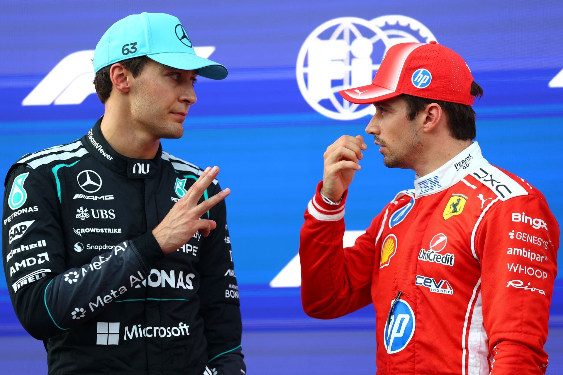 George Russell dunks almost a second over rivals as he secures pole position for the F1 Azerbaijan GP
