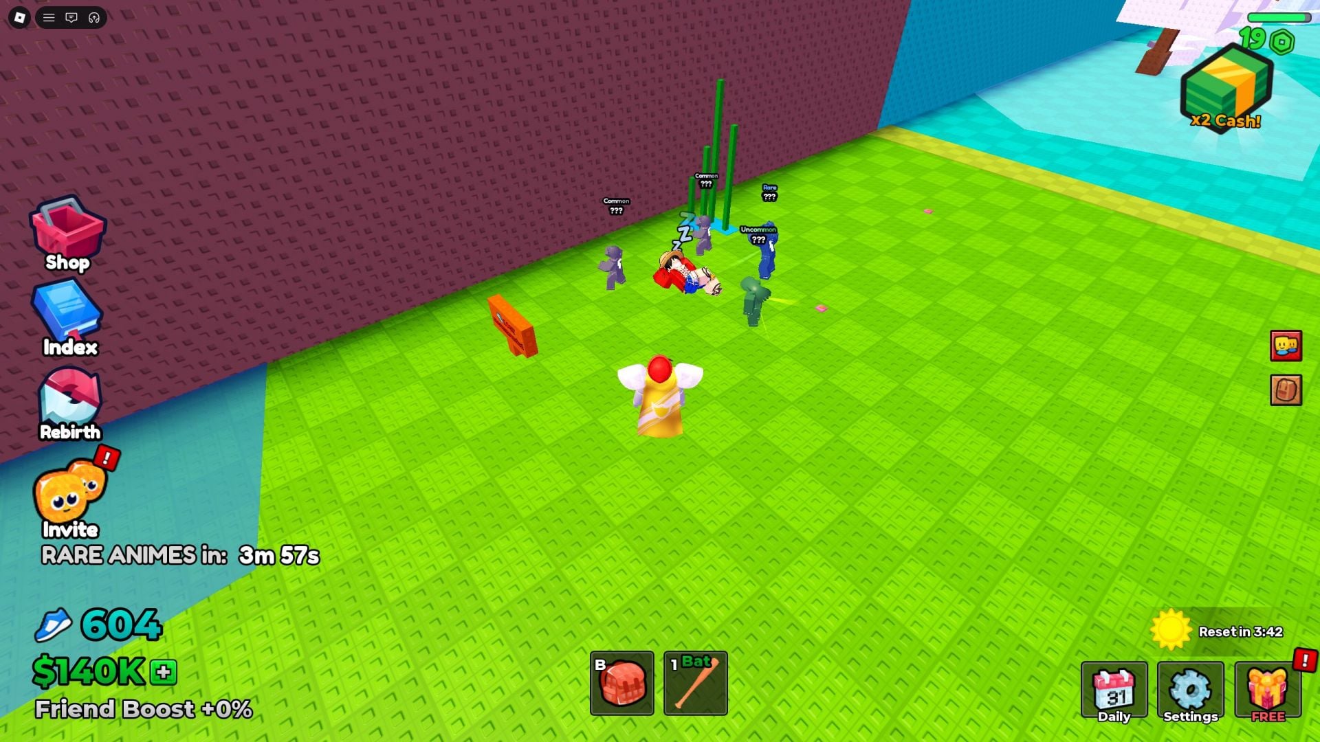 Steal anime characters to place in your base (Image via Roblox)