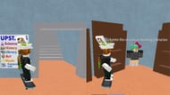 Go upstairs to find the library (Image via Roblox)