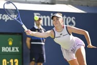 Linda Noskova in action at the 2026 US Open (Source: Getty)