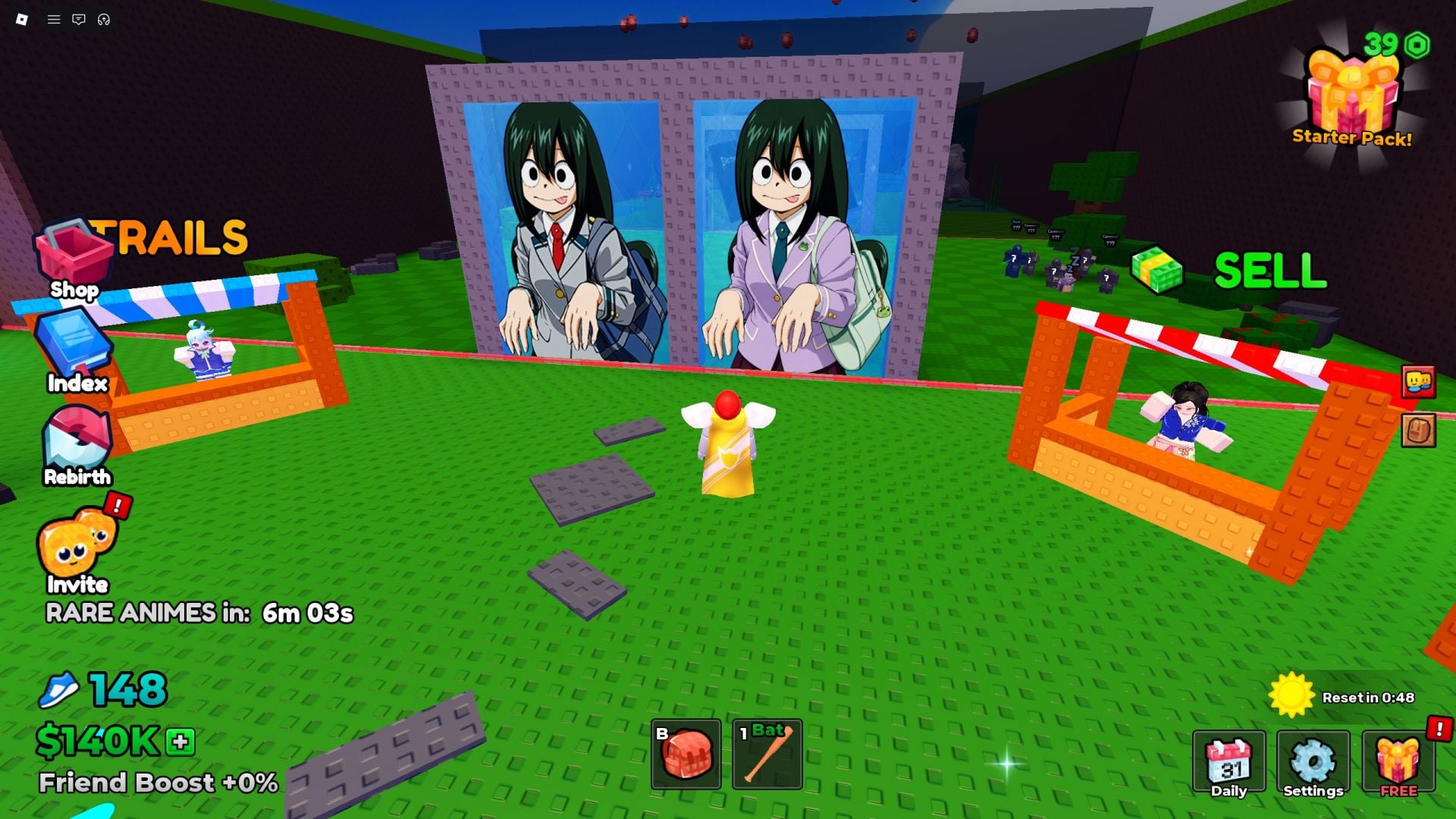 Pick a door to enter a zone (Image via Roblox)