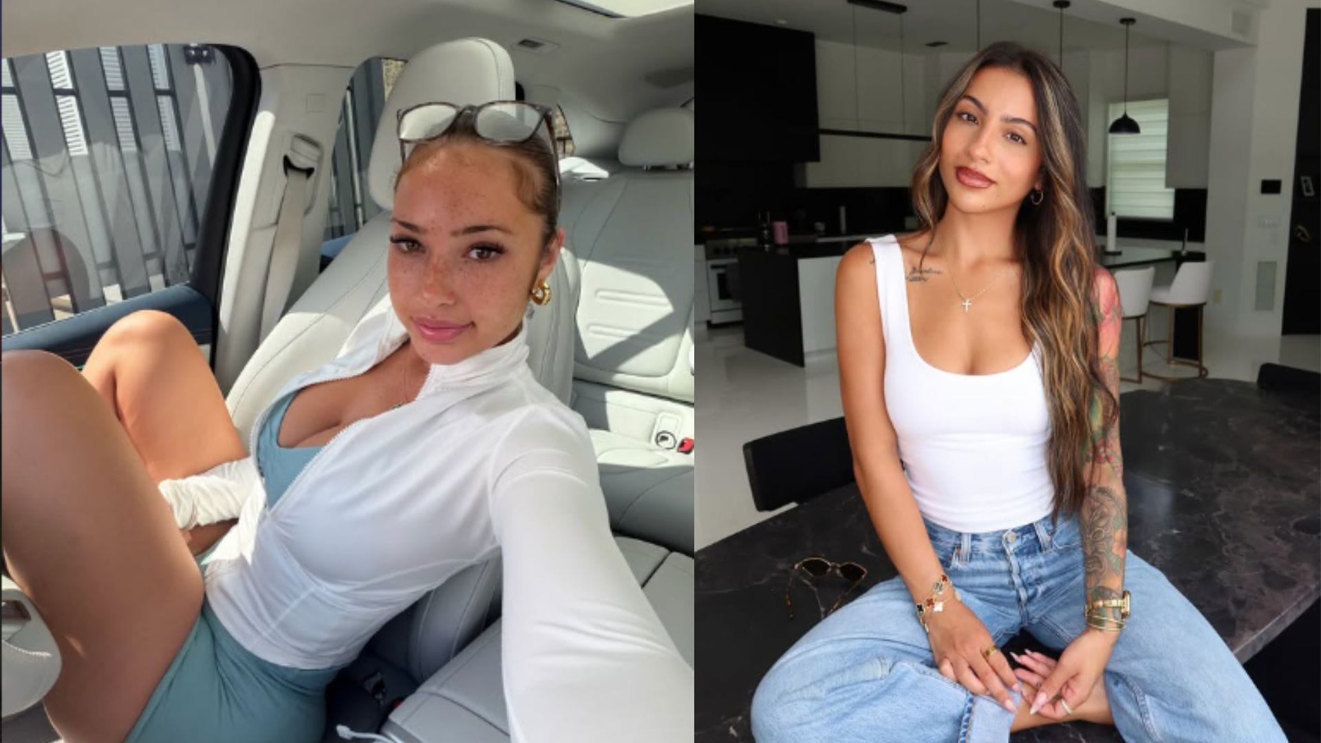 Josh Jacobs' ex Ash Kaash posing in bubblegum-pink noodle-strap bodycon dress draws Travis Hunter's wife Leanna's reaction