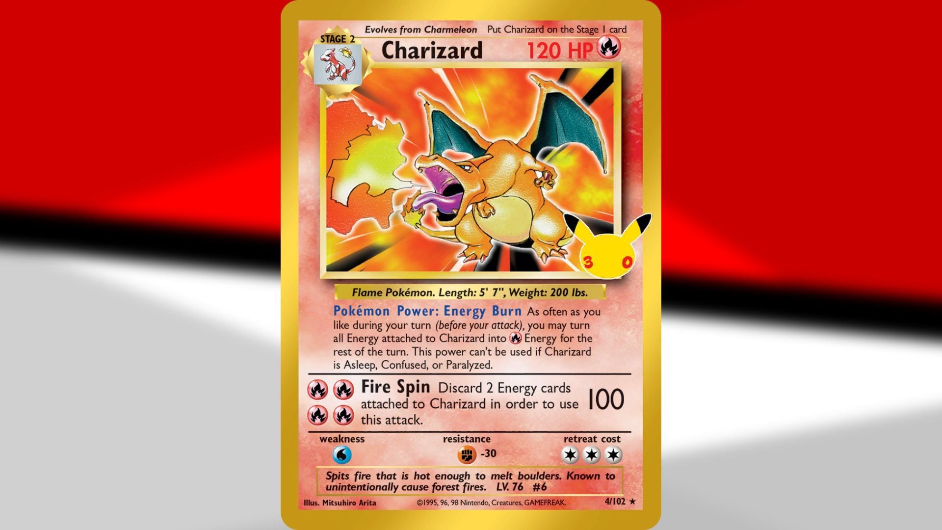 You might pull a Base Set Charizard from the 30th Celebration set (Image via The Pokemon Company)