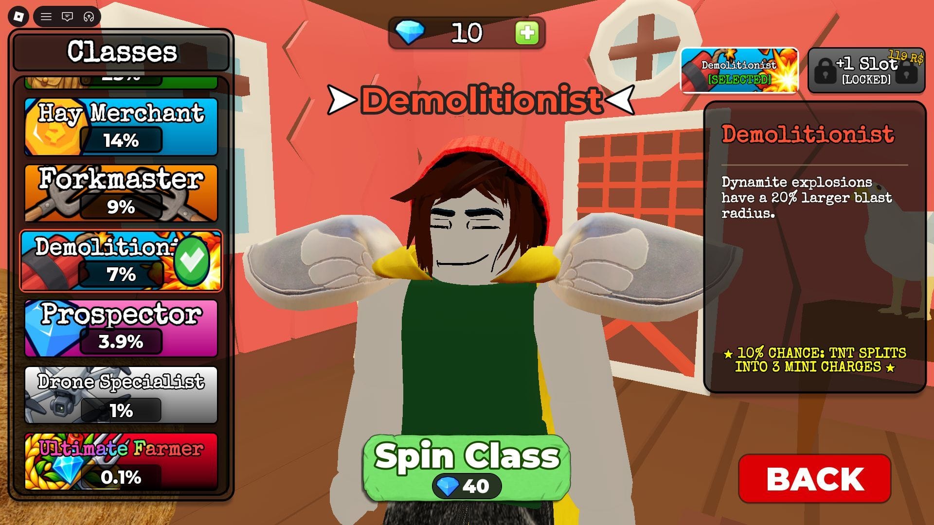 The Classes menu (Image via Roblox)