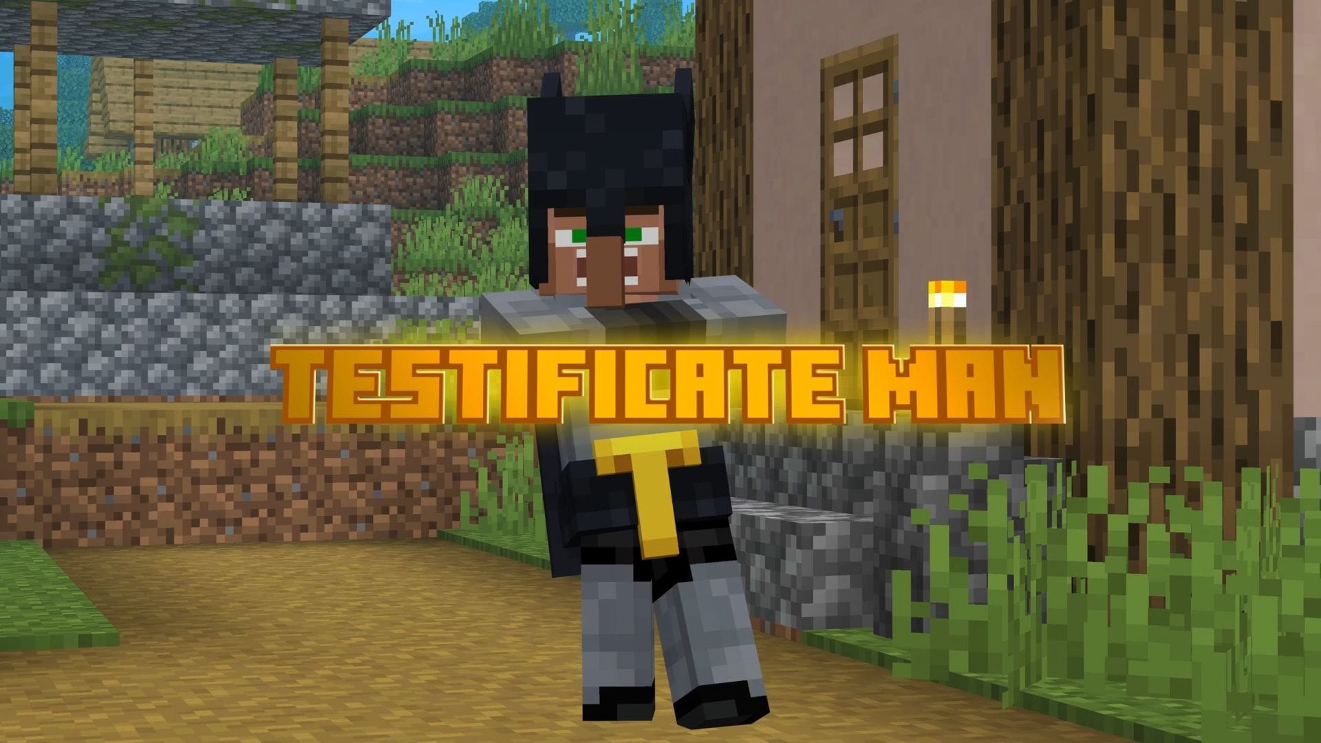 Several special villagers can pop up in villages (Image via Mojang Studios || YouTube/@OrevilleStudios)