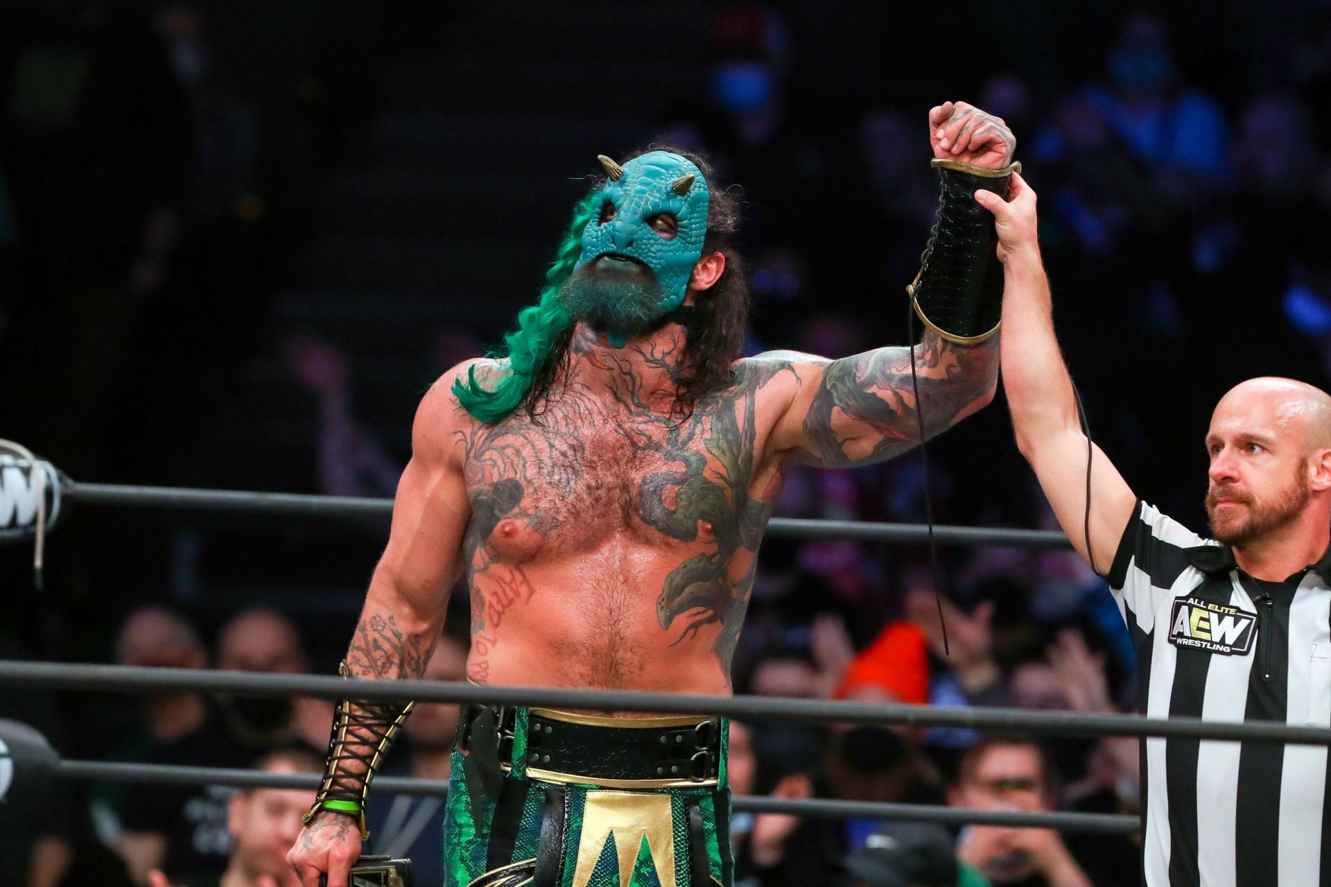AEW star Luchasaurus finally returns after undergoing multiple surgeries, but there's a twist
