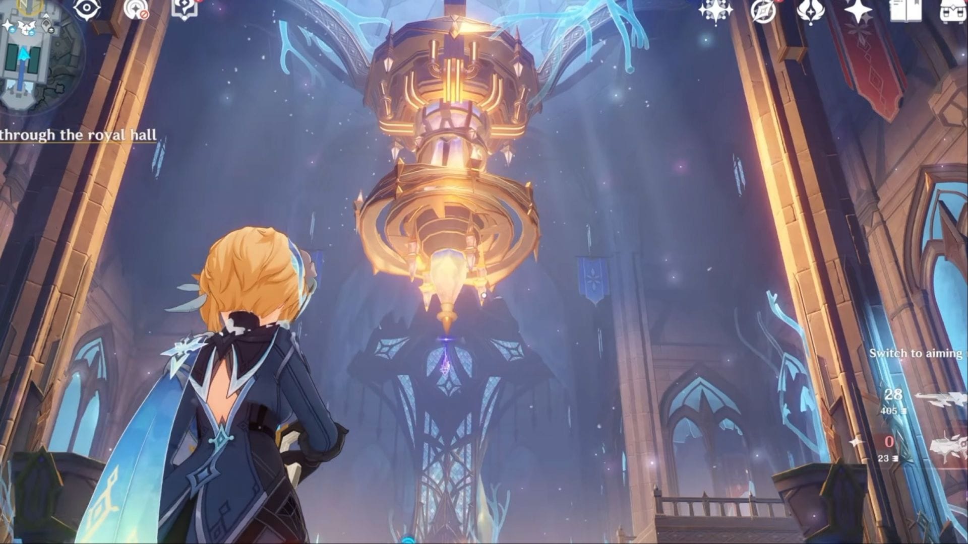 How to find a way to open the door to the Royal Hall in Genshin Impact 