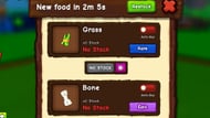 Grass and Bone are common food items (Image via Roblox)
