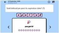 Today's September 22, 2026 Minute Cryptic answer (Image via Minute Cryptic)