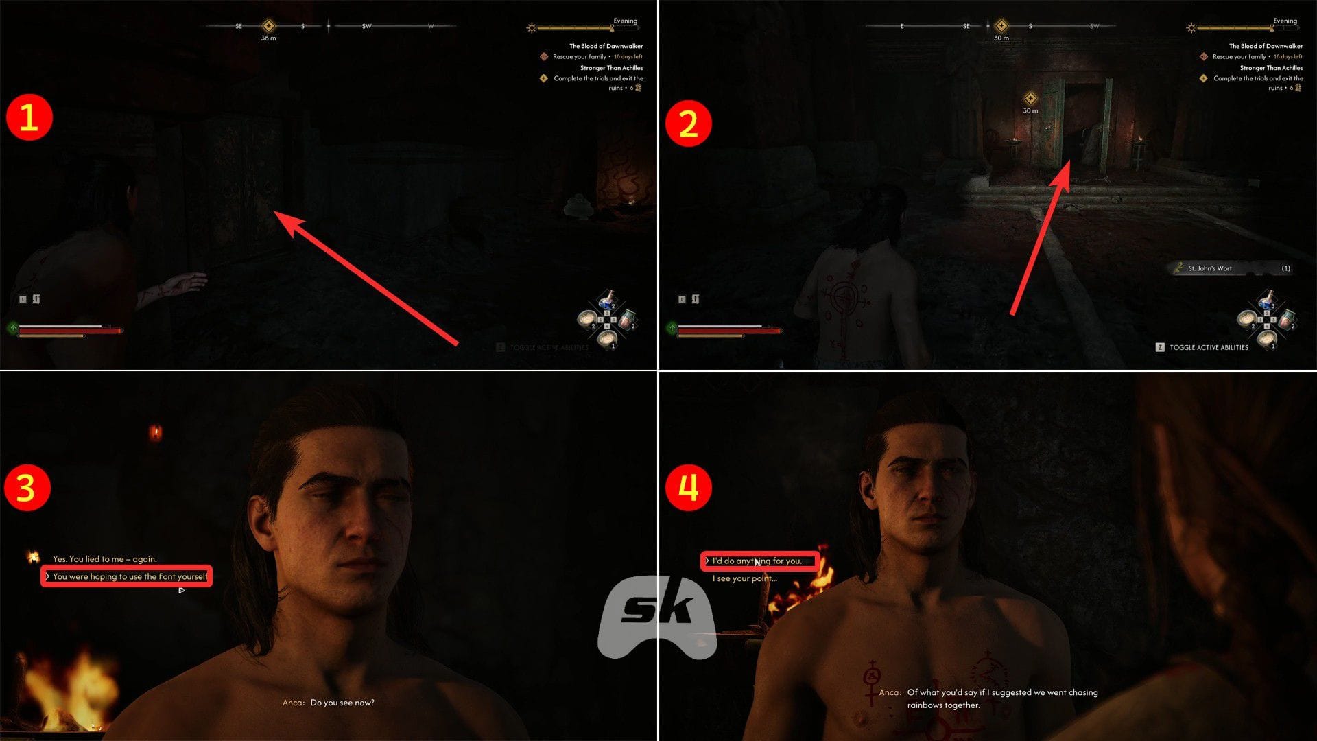 Proceed through here and speak with Anca (Image via SK Gaming || Bandai Namco)