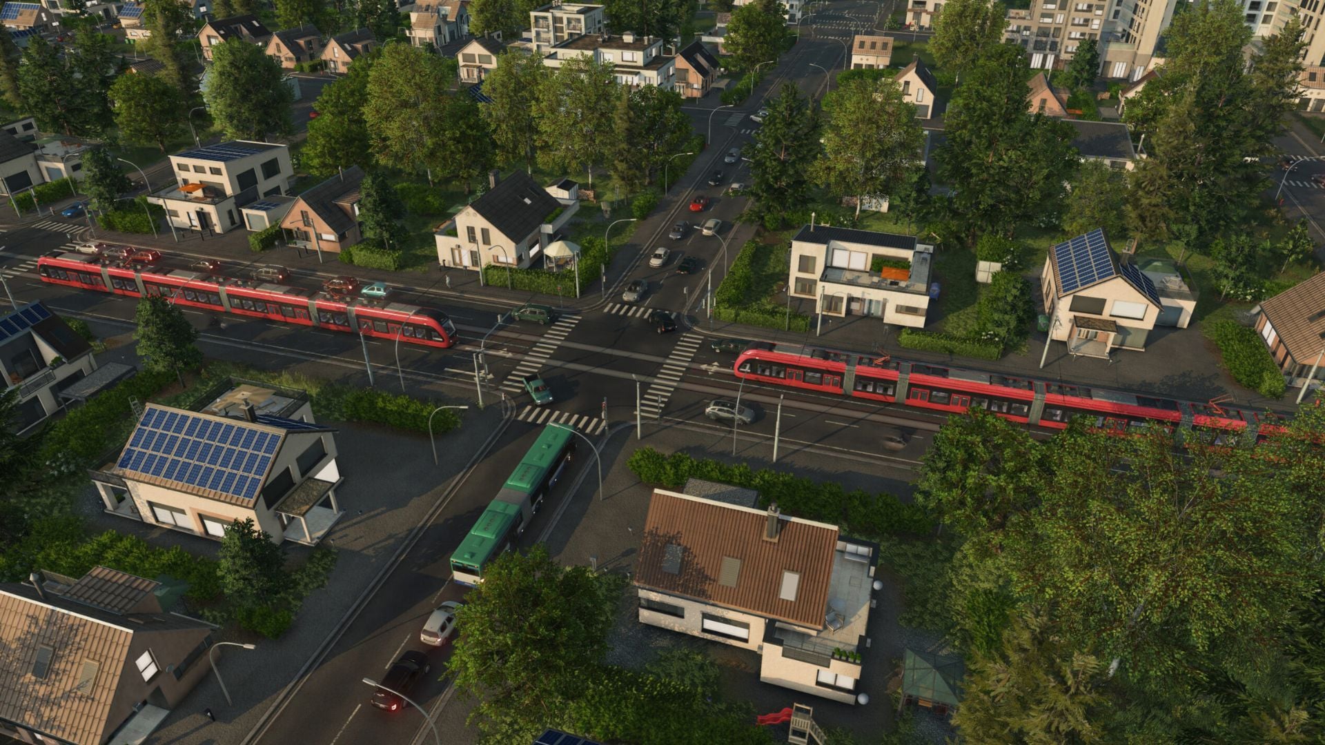 Trams in Transport Fever 3 (Image via Urban Games)