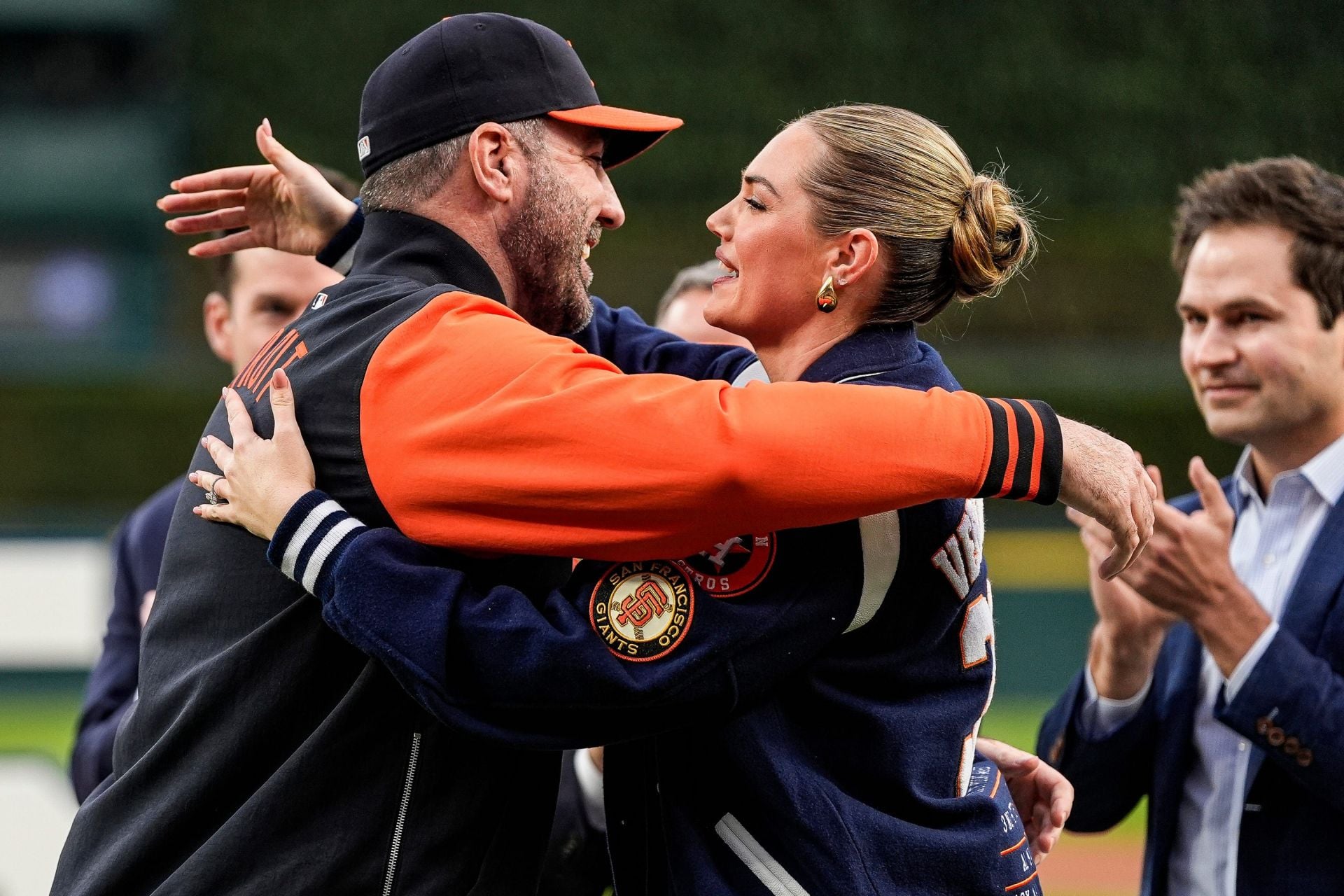 PICTURES: Justin Verlander’s wife Kate Upton turns heads in blush-pink curve-hugging outfit during NYC outing with the Tigers legend