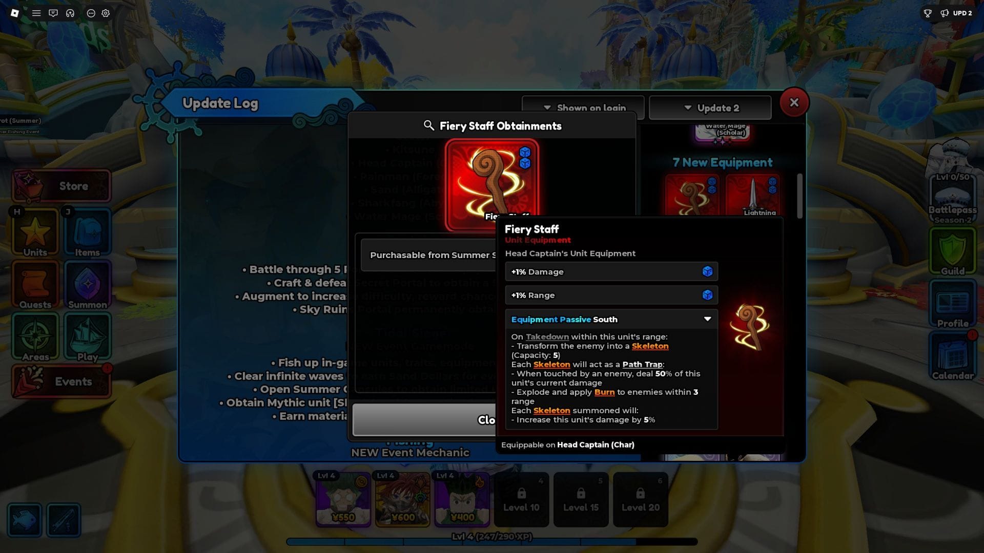 Fiery Staff abilities (Image via Roblox)