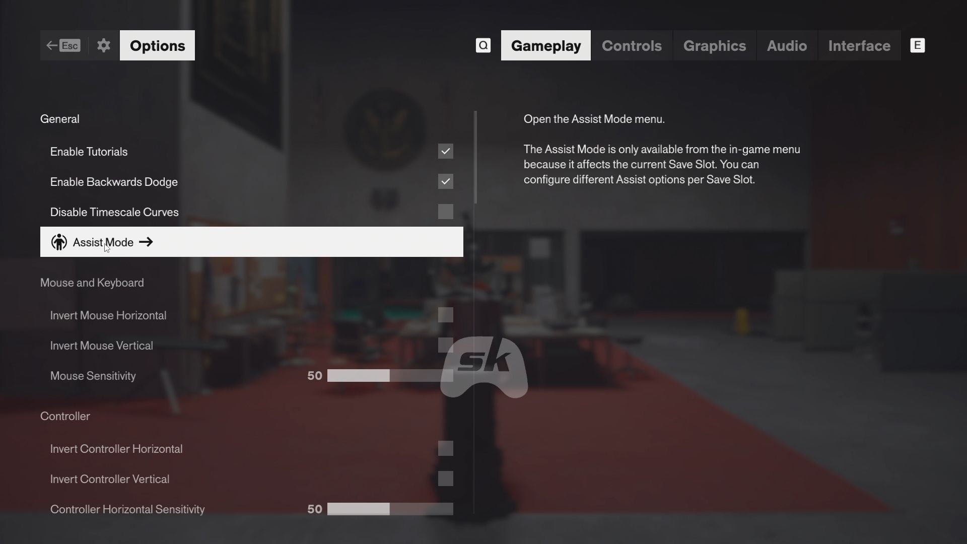 Turn on Assist Mode from Options (Image via SK Gaming || Remedy Entertainment)