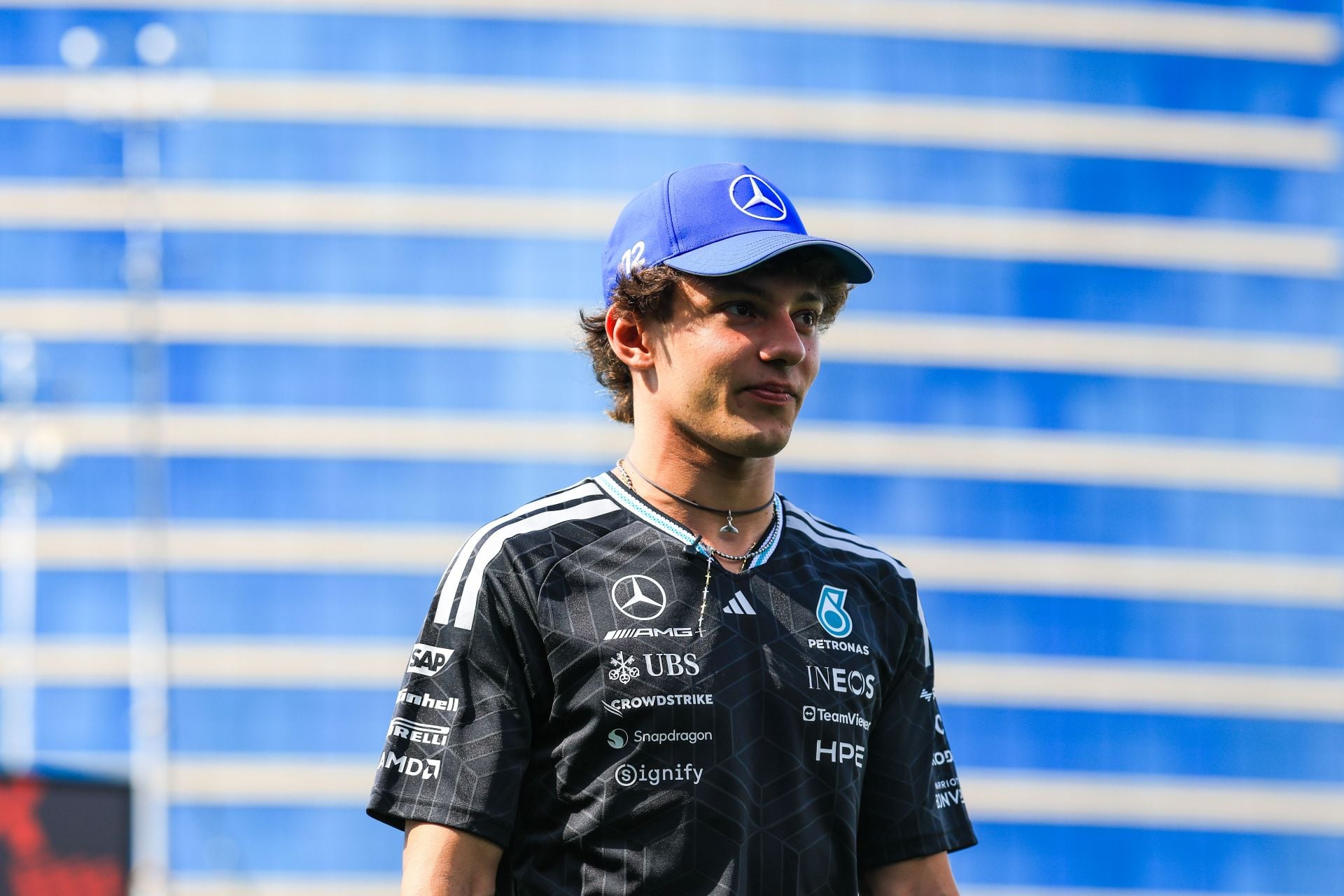Kimi Antonelli reacts to crashing out of F1 Azerbaijan GP qualifying