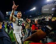 Green Bay Packers tight end Tucker Kraft (85) points to the crowd as he walks off the field after defeating the Washington - Source: Imagn