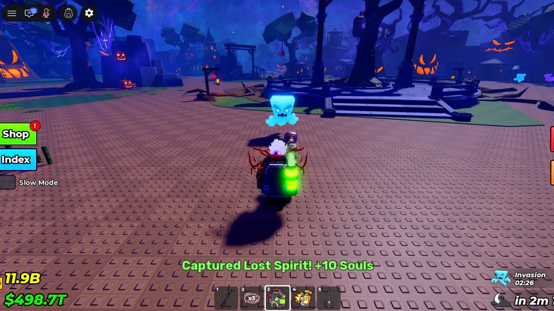 Capturing spirits with the Ghost Vacuum for Souls in Steal an Egg