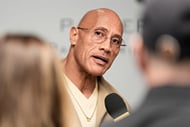 Dwayne Johnson improvised an insult aimed at Tyrese Gibson's forehead, prompting an authentic Ludacris spit-take - Source: Imagn