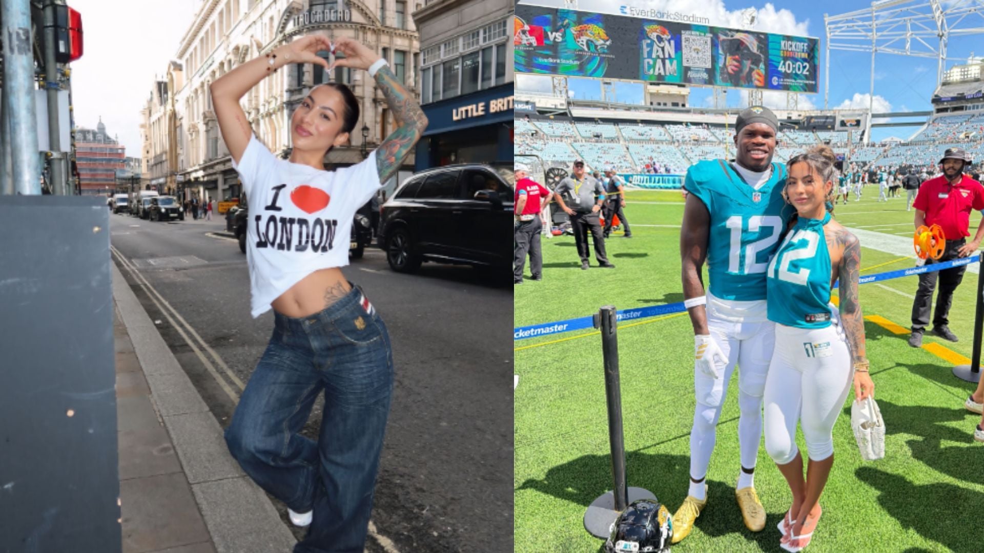 Travis Hunter's wife Leanna goes full fan mode while showing love for London ahead of Jaguars' 2nd straight game in UK