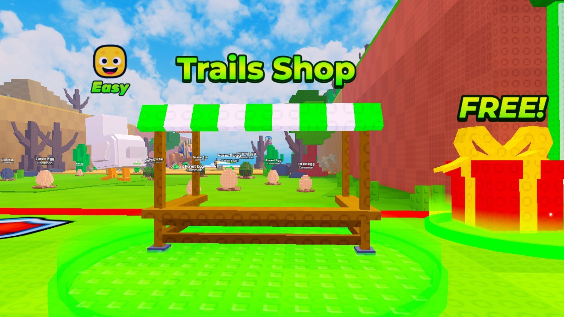 Break and Steal an Egg Trails Shop and free reward area Break and Steal an Egg Trails Shop gameplay screenshot with the free reward area visible