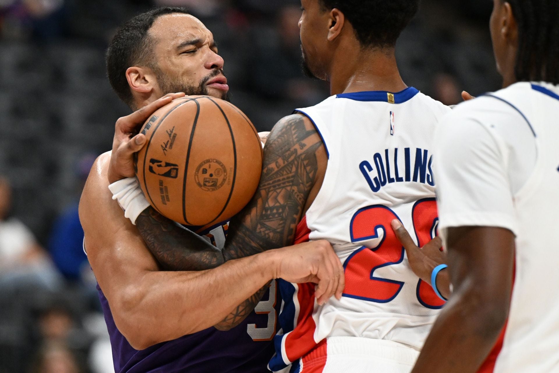 “Ghost of Beef Stew lives on” – NBA Fans Lose It As John Collins Puts Dillon Brooks In Chokehold During Pistons Vs Suns Clash