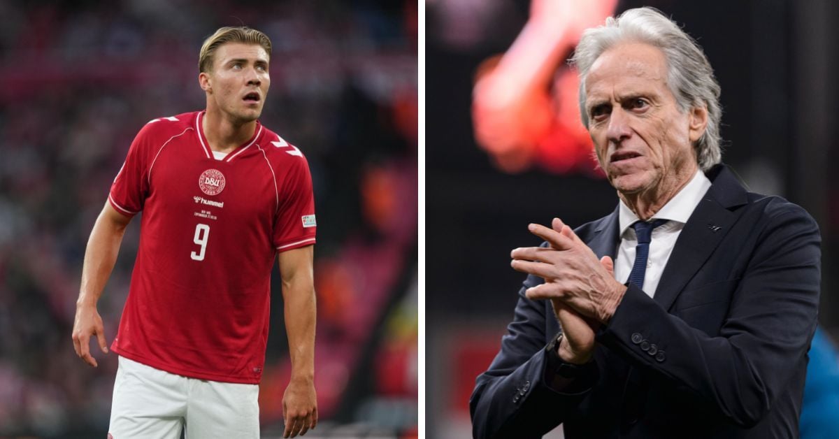 After celebrating his goal like Cristiano Ronaldo, Rasmus Hojlund filmed pushing Jorge Jesus away in aftermath of 4-2 loss to Portugal