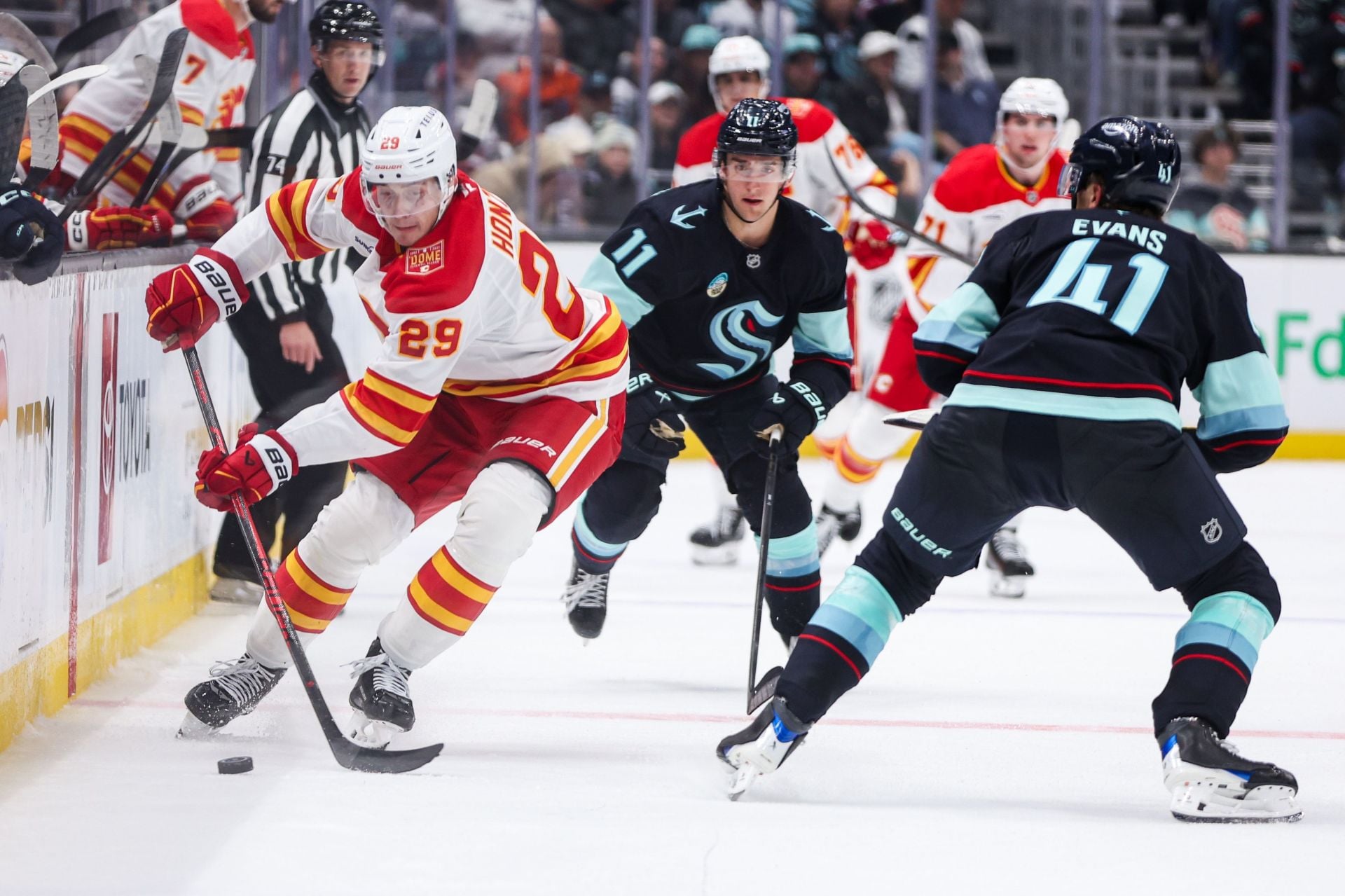 "Nobody's here to help us": Flames get routed 6-1 by Kraken in 3rd straight lopsided loss