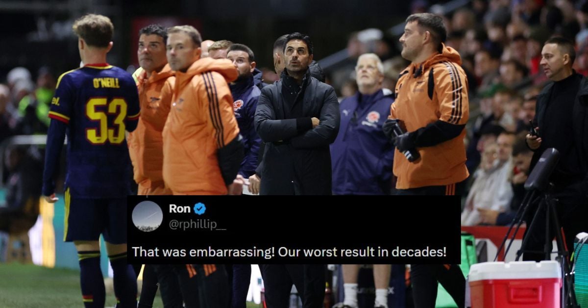 "Cancel the flight back to Luton and make them walk" - Fans react as Arsenal lose EFL Cup clash against Fleetwood Town on penalties