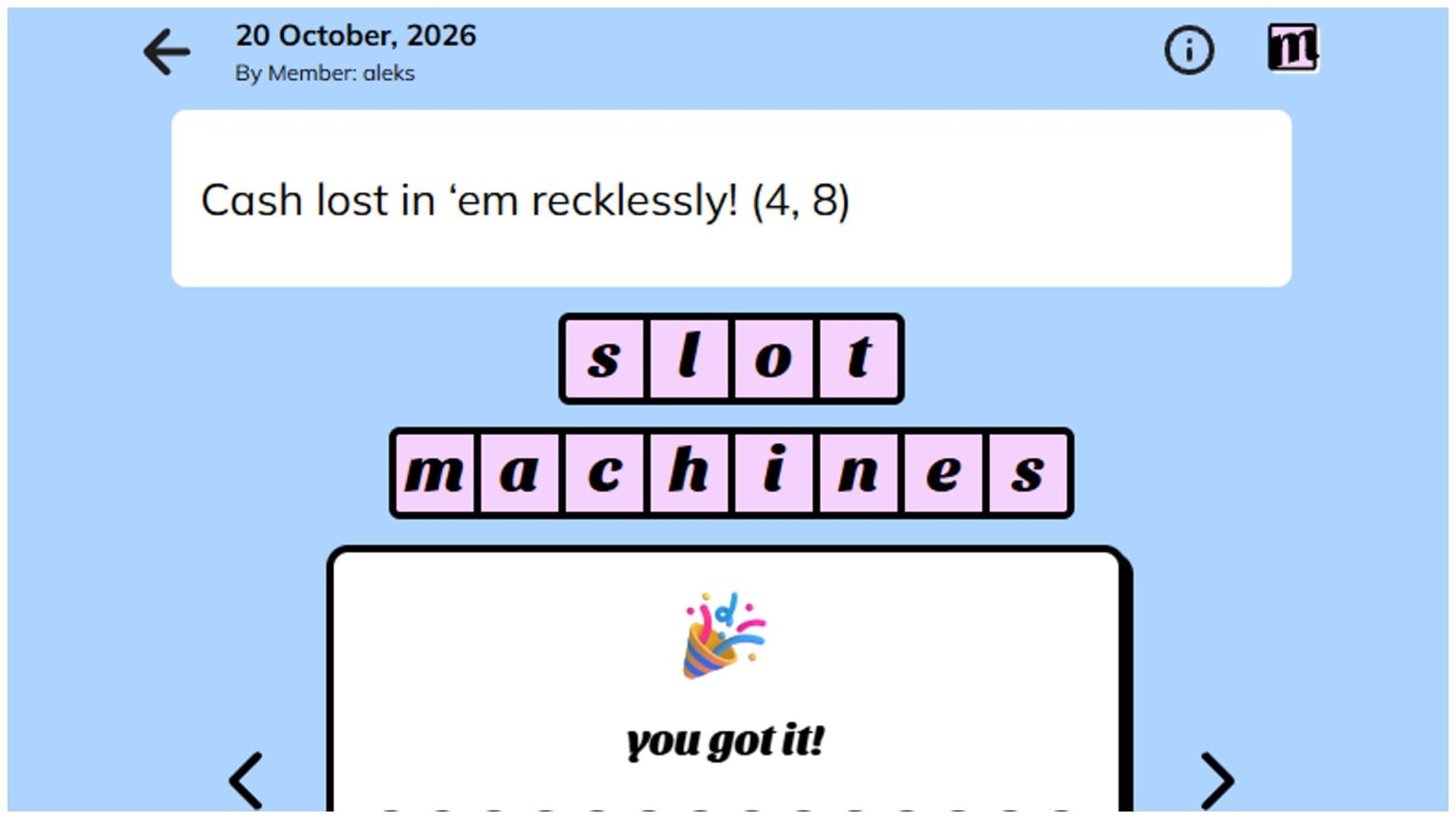 Today's Minute Cryptic Answer and Hints for October 20, 2026