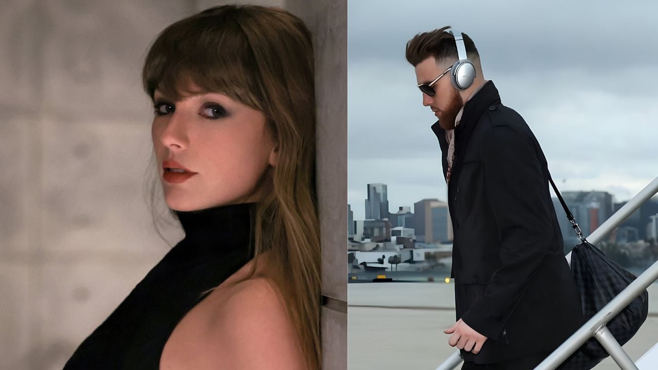 PIC: Taylor Swift leans on Travis Kelce in"Patient Zero" BTS clip donning $18,330 Cartier watch and "Ophelia" sweater