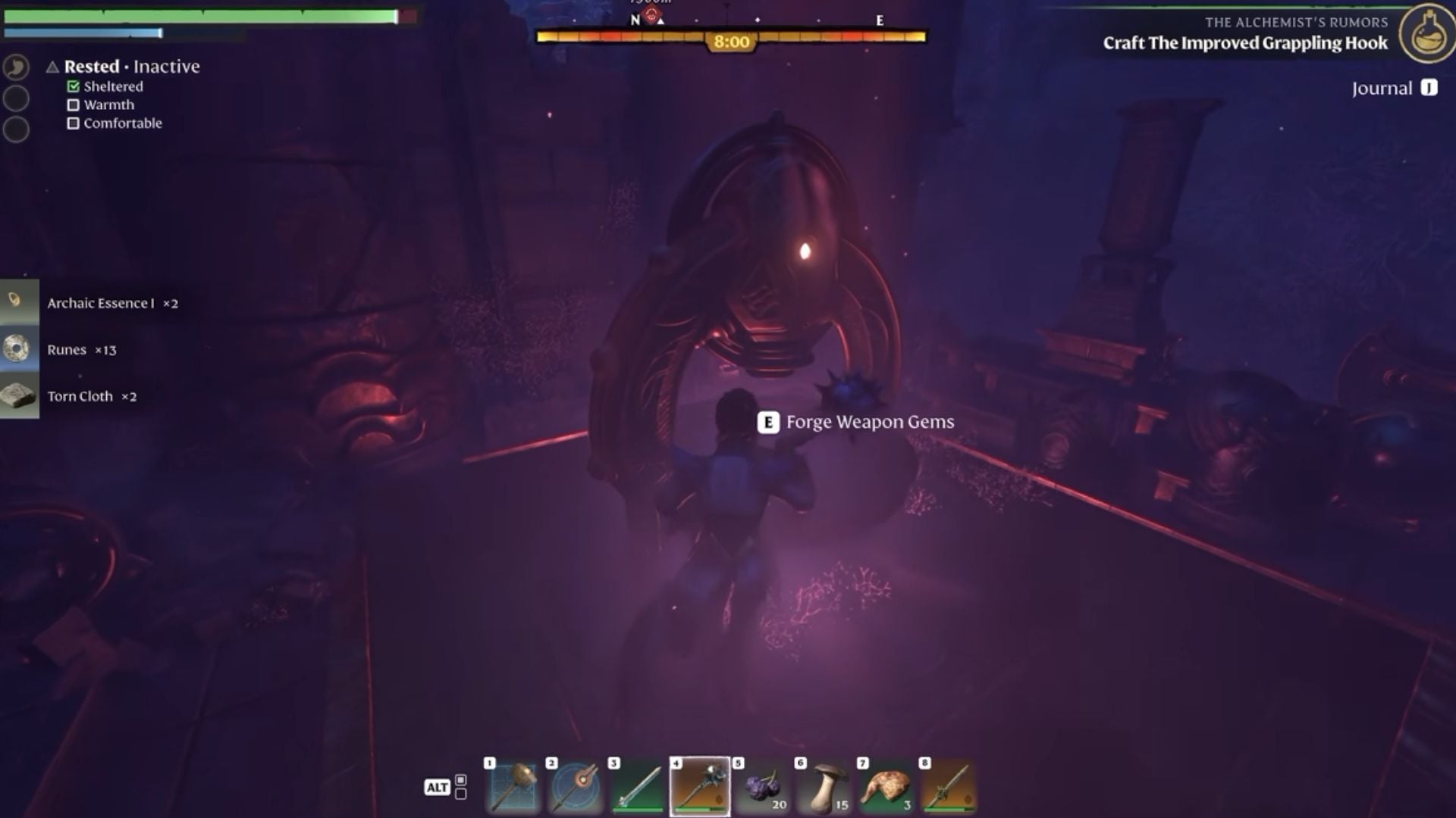 Forge weapon gems prompt at a Gem Forge in Enshrouded 1.0