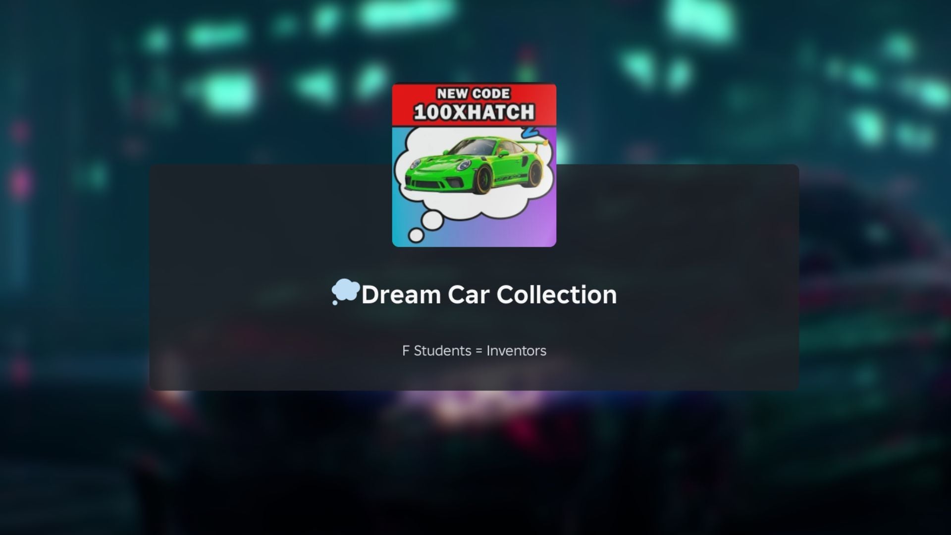 Dream Car Collection codes (October 2026)