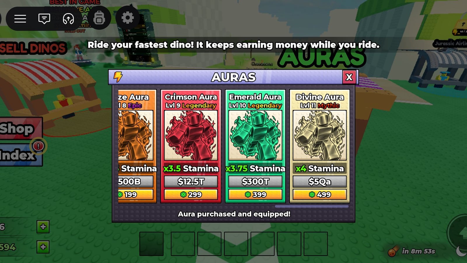 All Auras in Ride a Dino