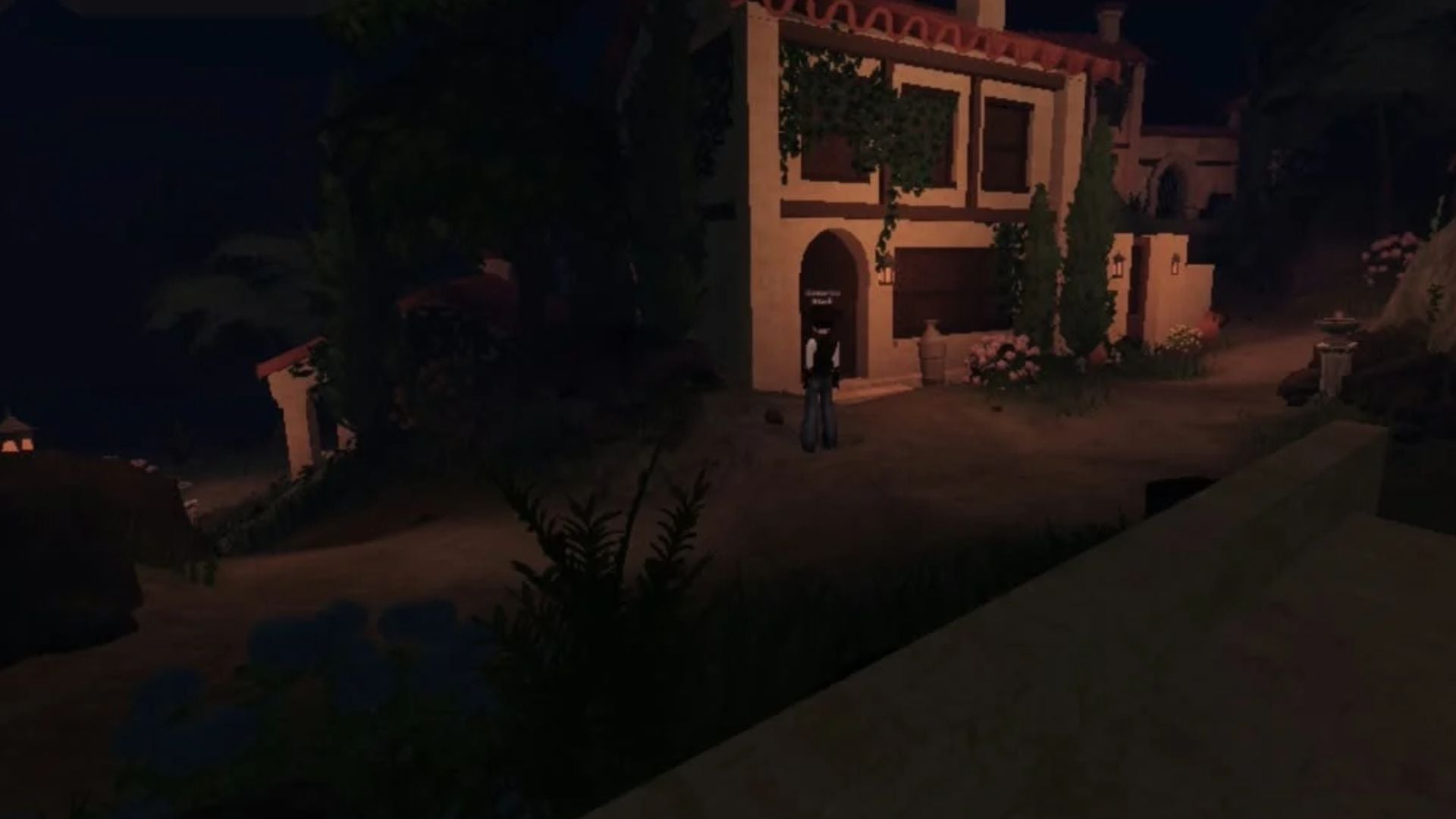 Enter the building to find the key (Image via Roblox)
