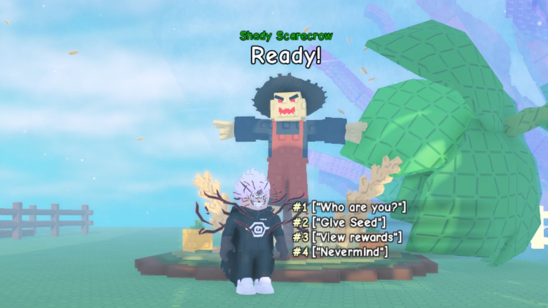 The Shady Scarecrow NPC (Image via Roblox)