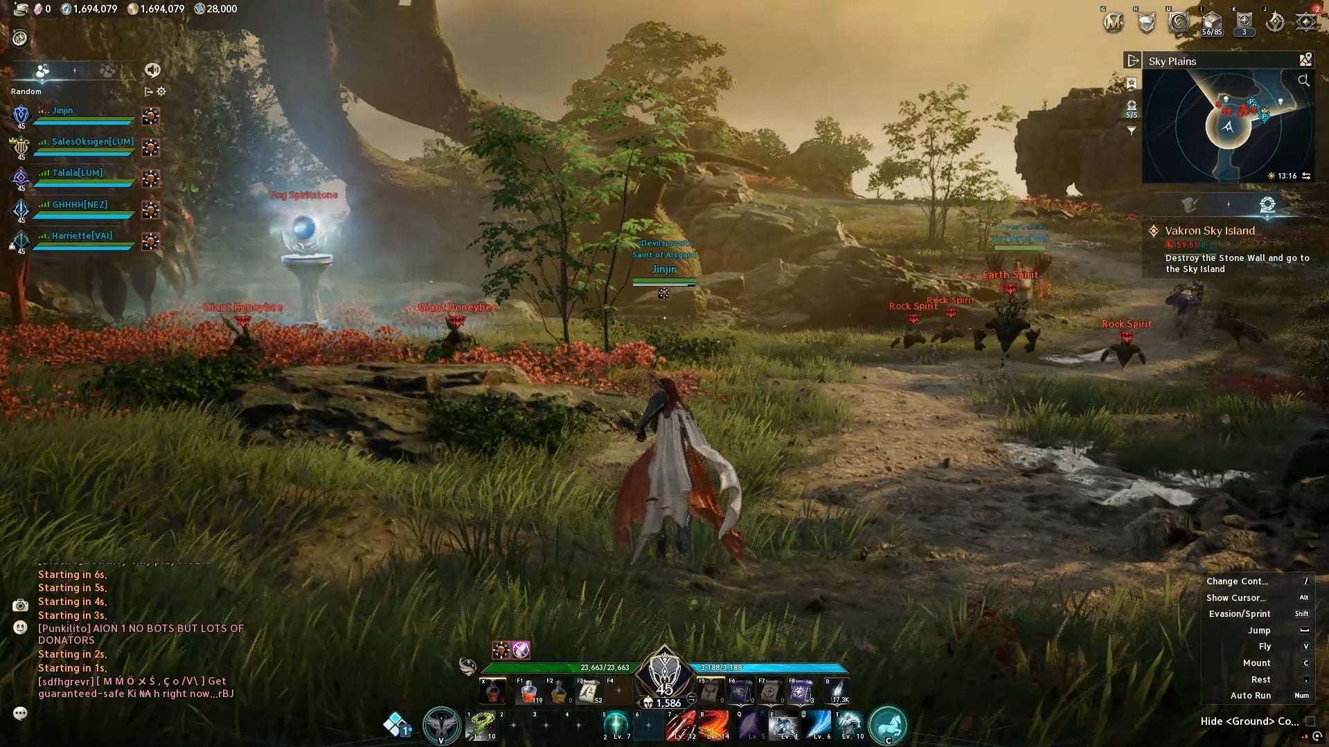 White glowing pillar and debuff in Vakron (Image via NC)