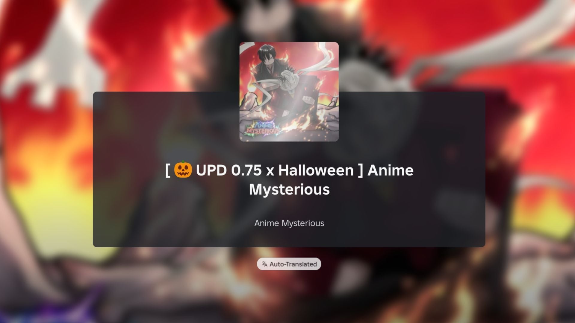 Anime Mysterious Update 0.75 patch notes