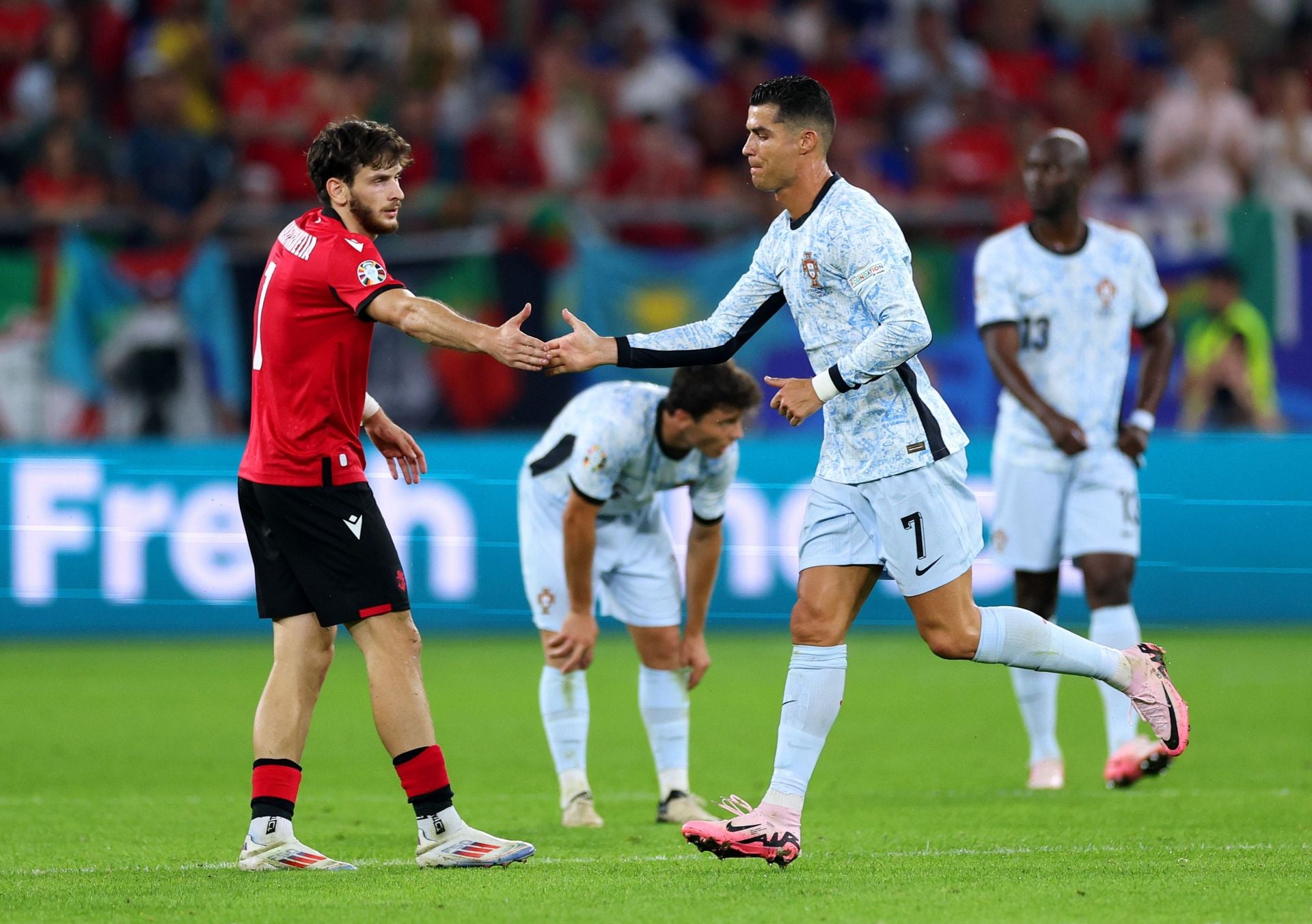 Cristiano Ronaldo sends heartfelt message to Khvicha Kvaratskhelia as PSG winger picks up ACL injury in UCL win