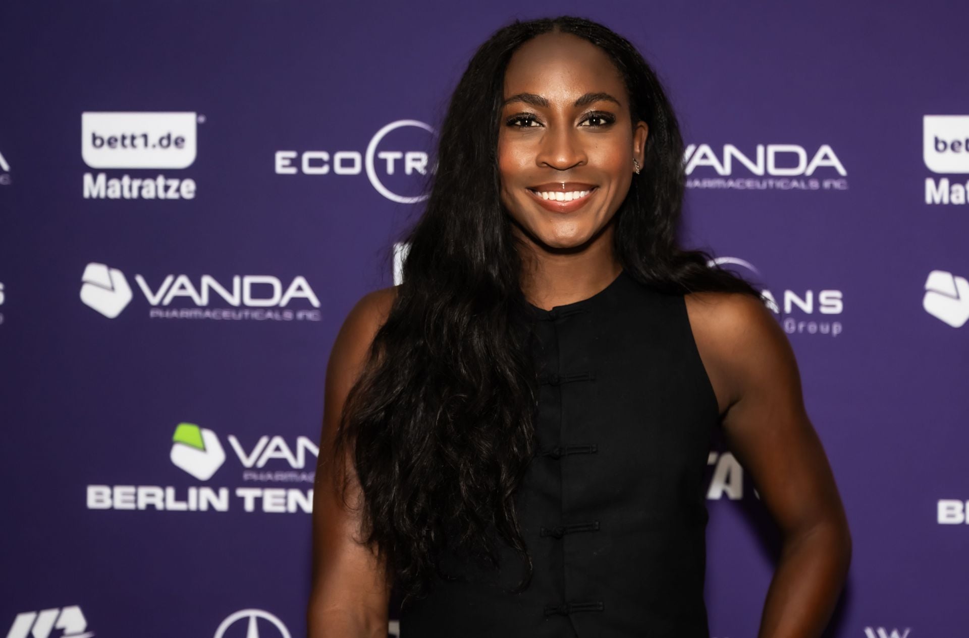 Coco Gauff's mother Candi drops 3-word reaction as American turns up the glam in crystal-studded Miu Miu look
