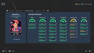 Attributes of Raphinha LaLiga POTM in FC 27 Ultimate Team (Image via Sportskeeda || EA Sports)