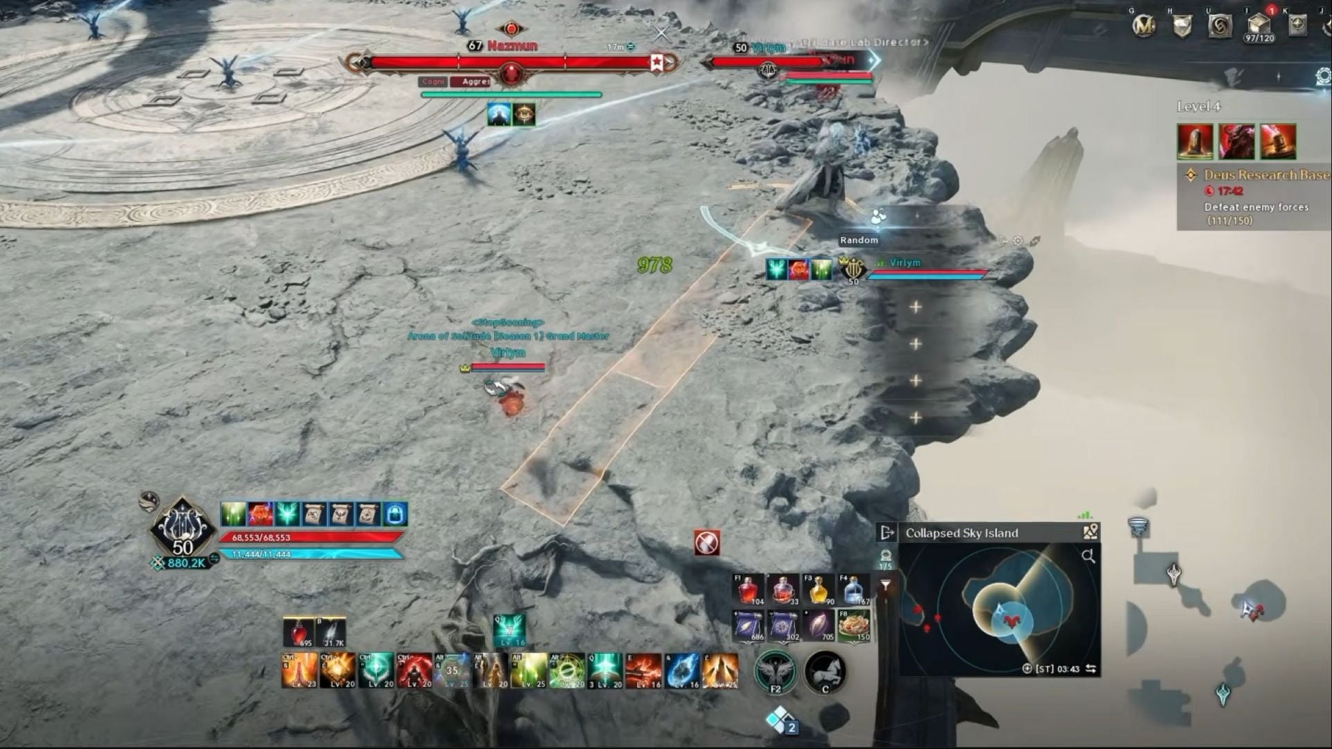 Starting line of the laser attacks (Image via NC || YT@Madsin)